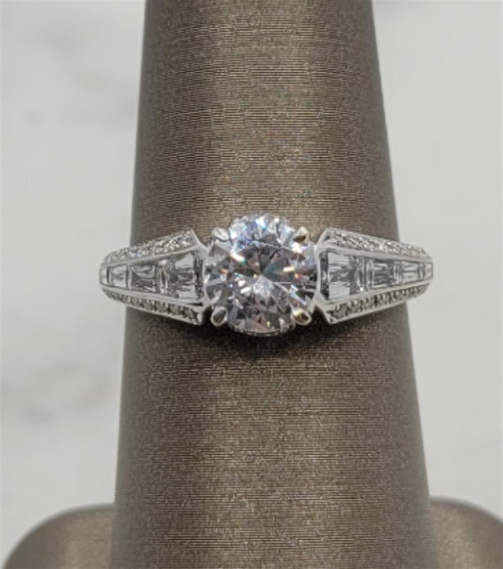 18K White Gold Modern Classic Christopher Designs Diamond Mounting Ring