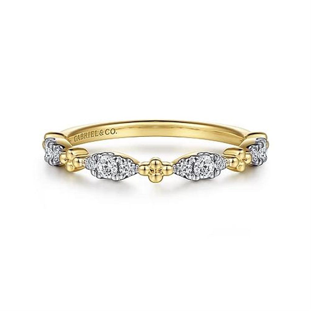 14K Yellow Gold Stackable Gabriel & Co Diamond Fashion Ring