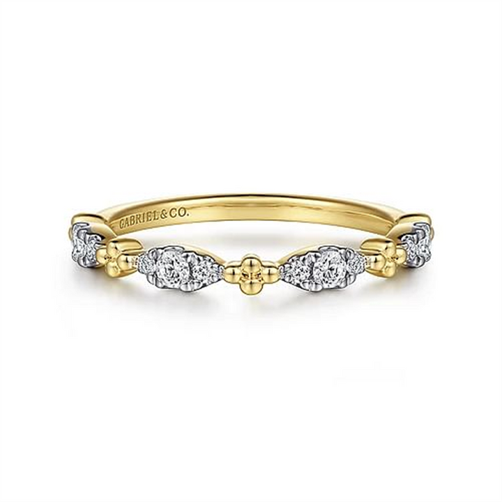 14K Yellow Gold Stackable Gabriel & Co Diamond Fashion Ring