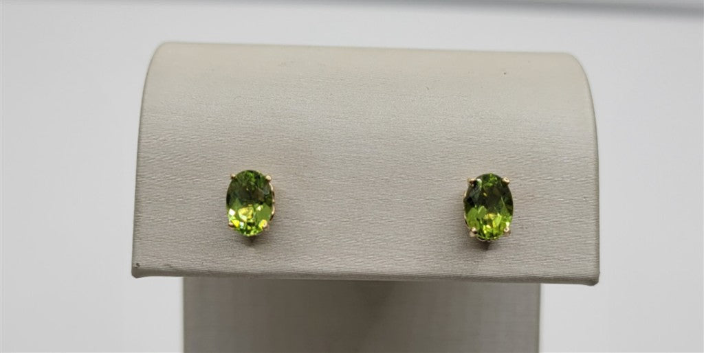 14K Yellow Gold ctw Oval cut Gemstone Earrings