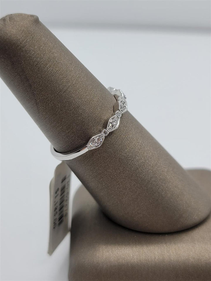 14K White Gold Stackable Diamond Fashion Band