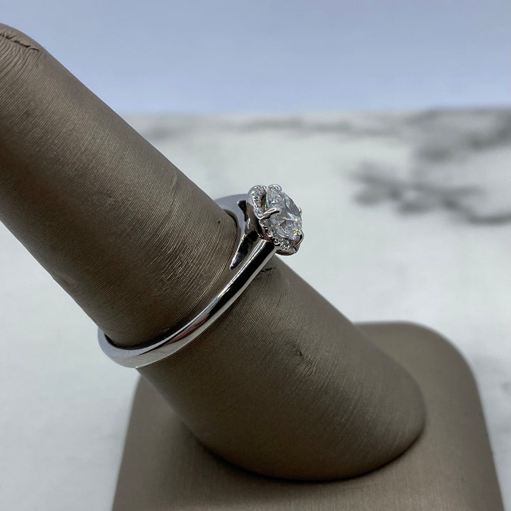 14k White Gold Diamond Halo Engagement Ring