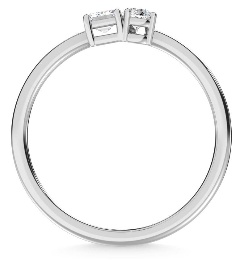 10K White Gold Two-Stone Lab Grown Diamond Ring