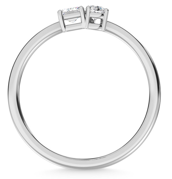 10K White Gold Two-Stone Lab Grown Diamond Ring