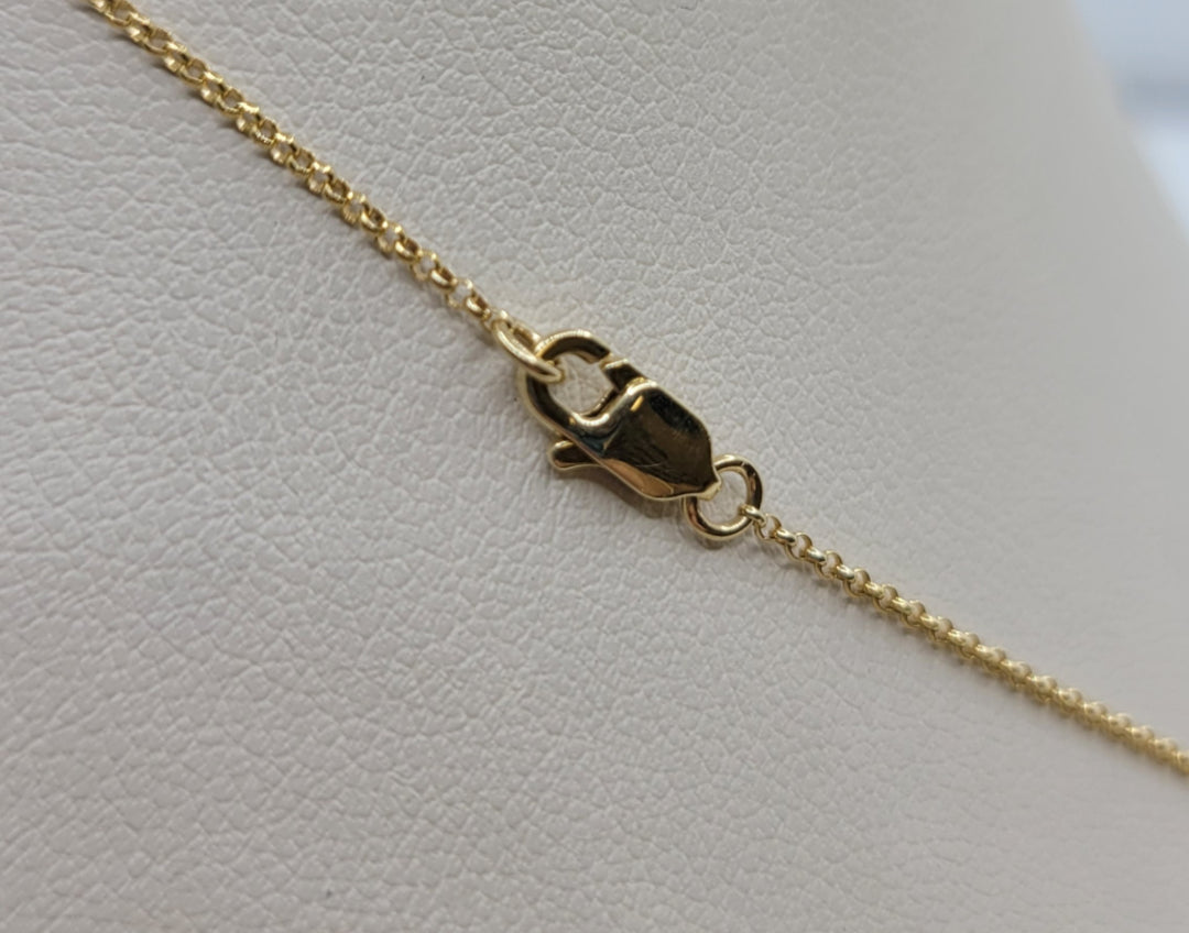 14K Two-Tone Gold Diamond Bar Drop Necklace