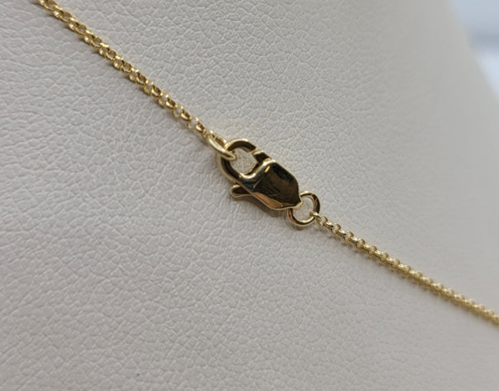 14K Two-Tone Gold Diamond Bar Drop Necklace