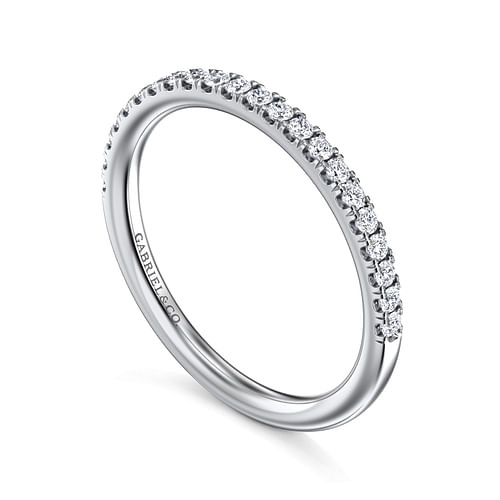 14K White Gold Prong Set Classic "Gabriel & Co" Diamond Wedding Ring