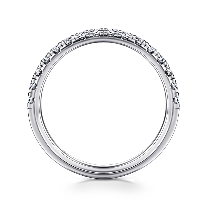 14K White Gold Prong Set Classic "Gabriel & Co" Diamond Wedding Ring