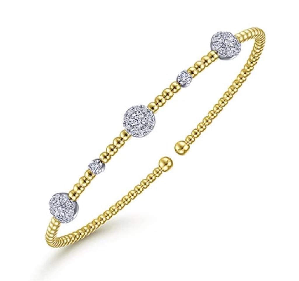 14K Two-Tone Gold Gabriel & Co. Bujukan 0.52 ctw Round cut Diamond Bracelet