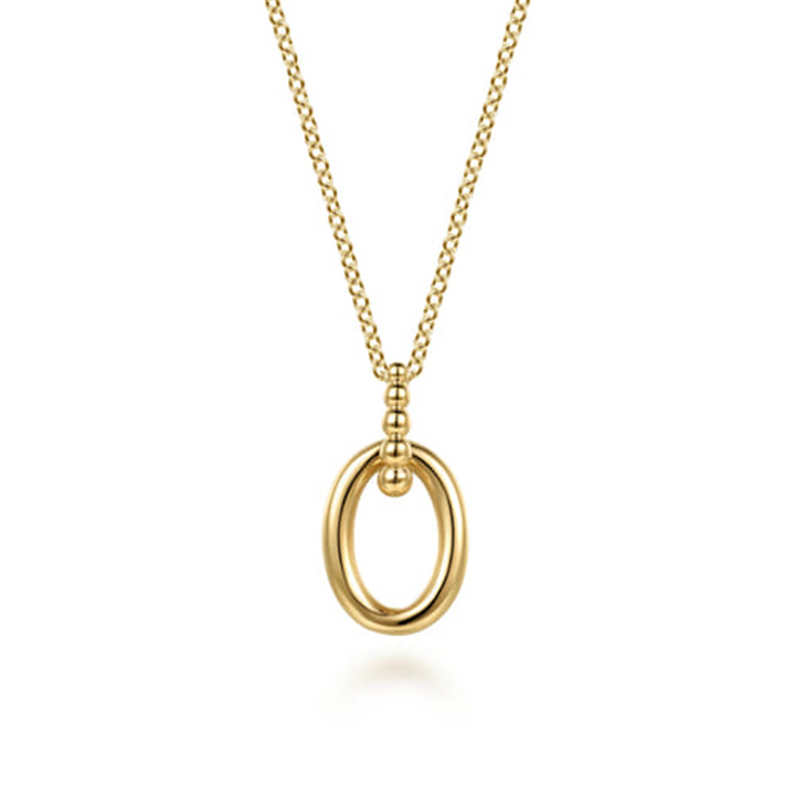 14K Yellow Plain Gold Bujukan Pendant Necklace