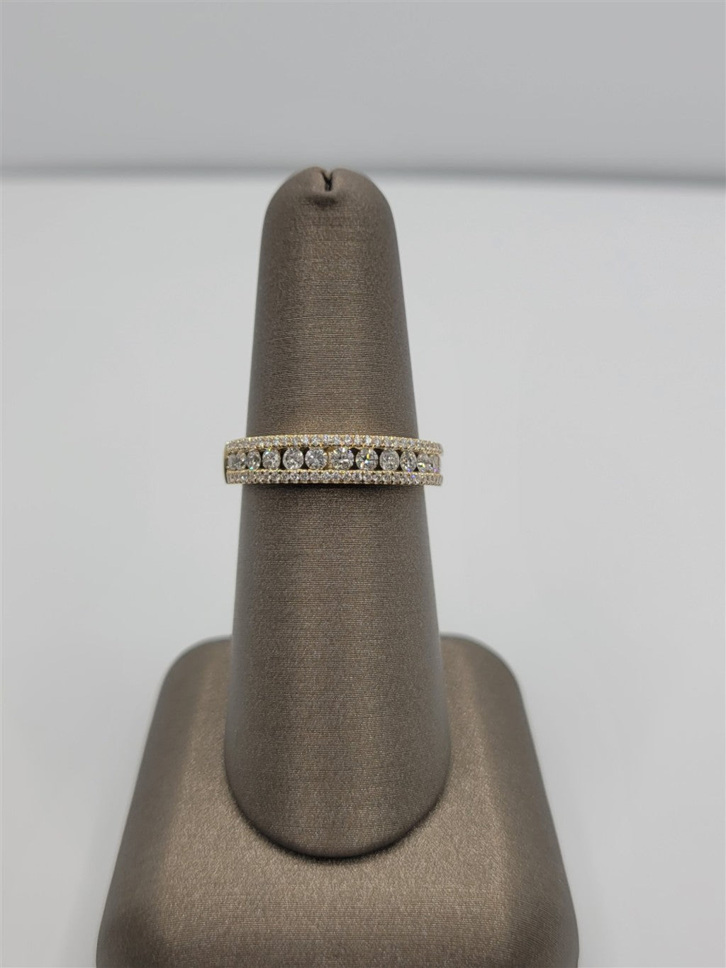 14K Yellow Gold 3-Row Diamond Fashion Band