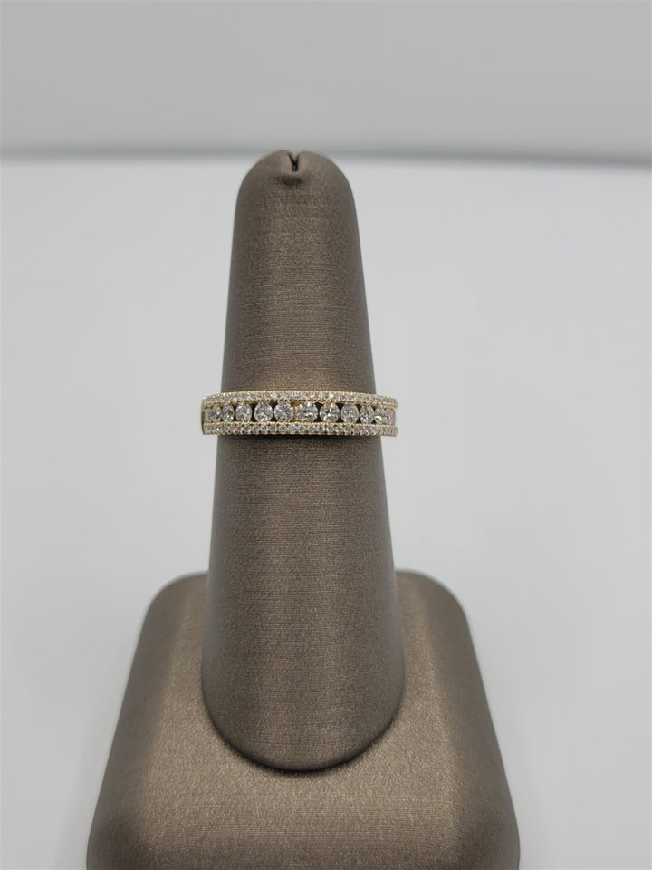 14K Yellow Gold 3-Row Diamond Fashion Band