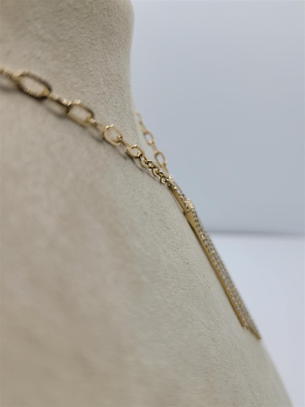 14K Yellow Gold Diamond Fashion Necklace