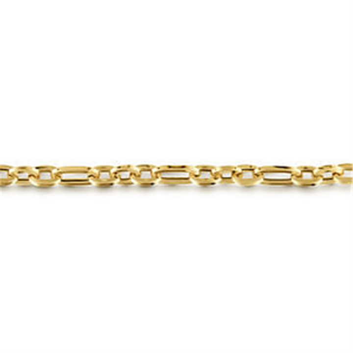 14K Yellow Gold 8" Fancy Link Hollow Chain Bracelet