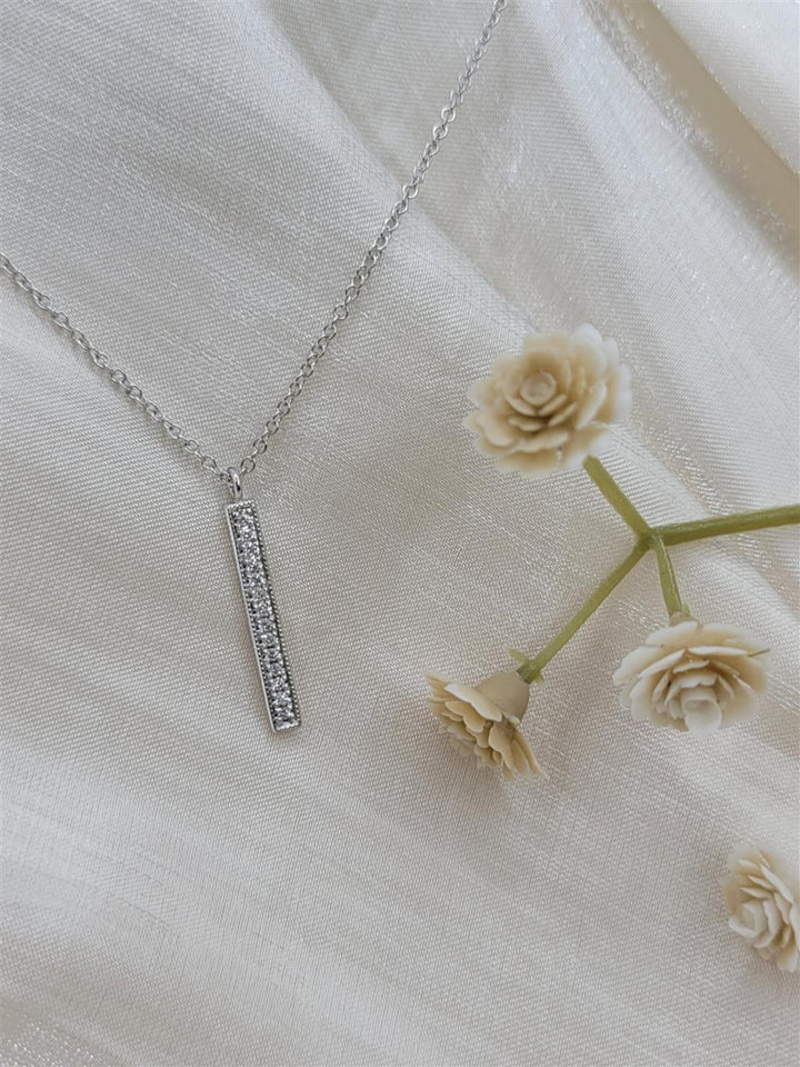 14K White Gold " Gabriel & Co." Diamond Drop Necklace