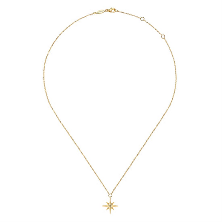 17.5" 14K Yellow Gold Star Pendant Necklace
