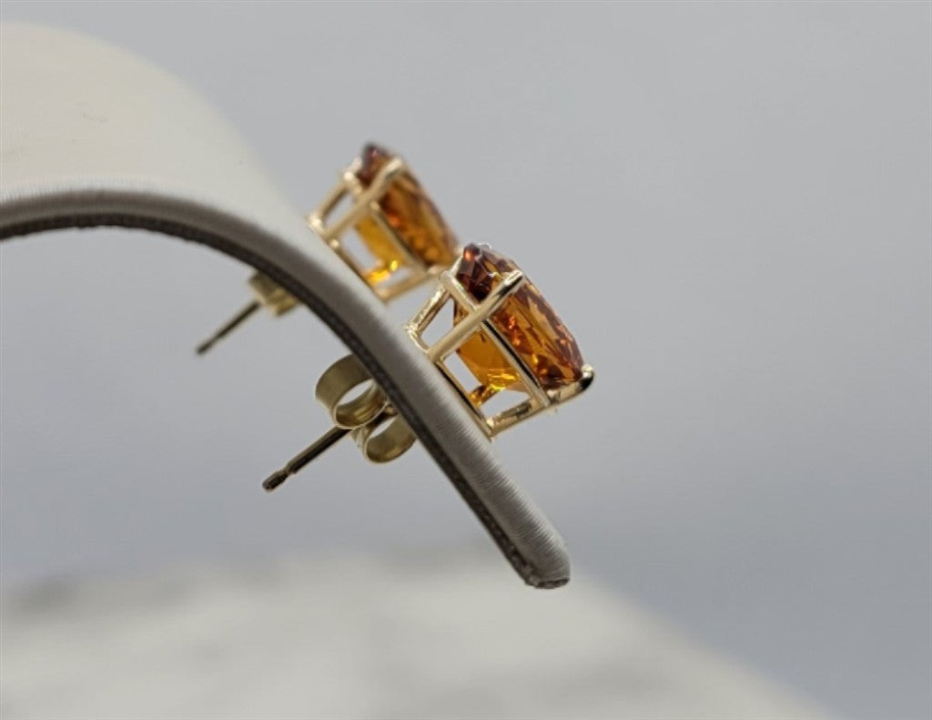 14K Yellow Gold ctw Oval cut Gemstone Earrings