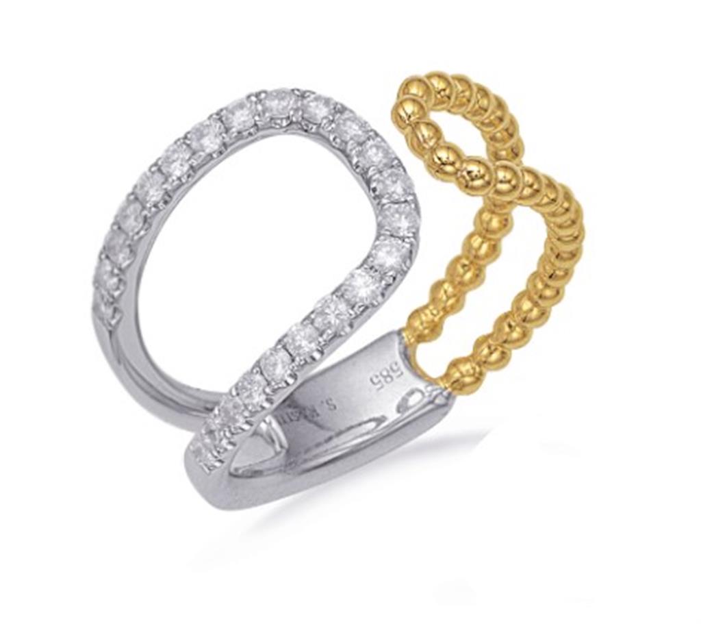 14K Two-Tone Gold Fashion S Kashi Diamond Fashion Ring