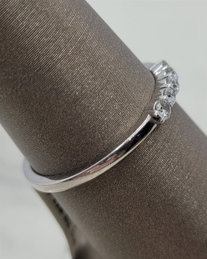 14K White Gold Prong Set Diamond Wedding Ring