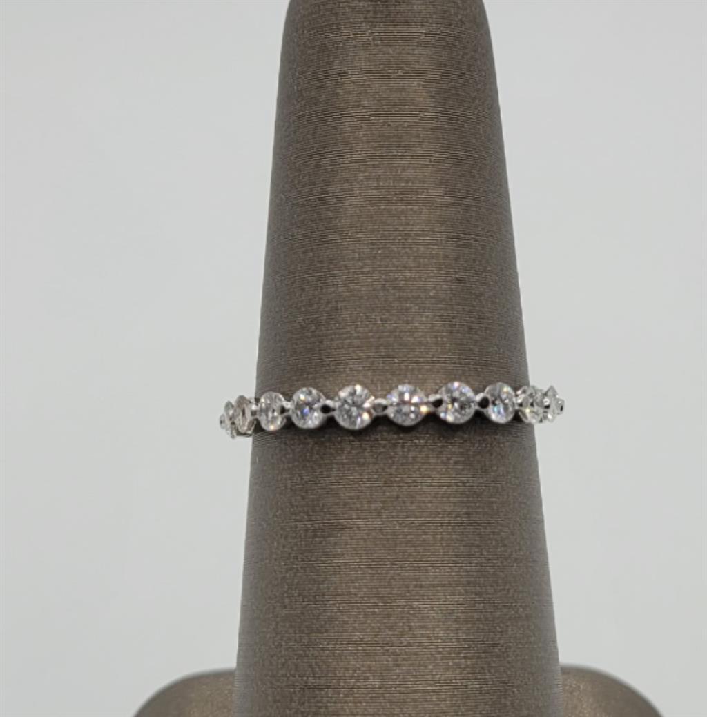 14K White Gold Shared Prong Diamond Wedding Ring