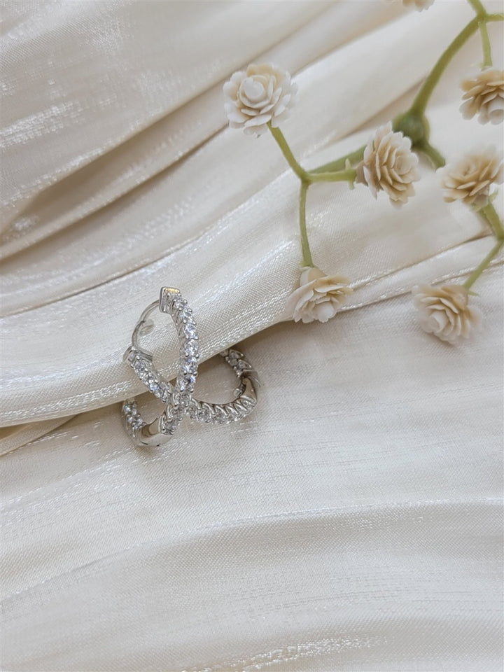 Sterling Silver Swarovski Crystal Inside-Out Hoop Earrings