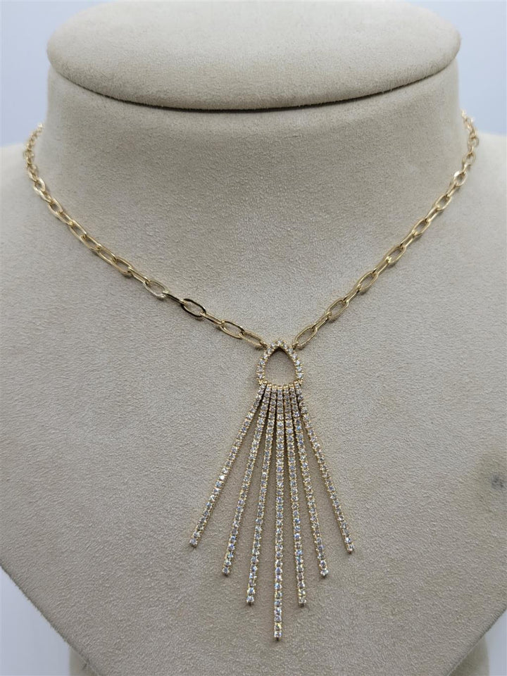 14K Yellow Gold Diamond Fashion Necklace