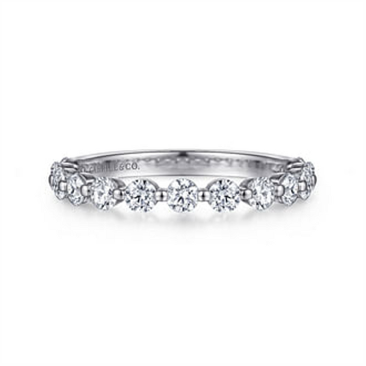 14K White Gold Single Prong Gabriel & Co Diamond Wedding Ring