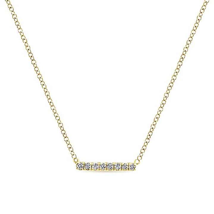 14K Yellow Gold Gabriel & Co. Diamond Bar Necklace