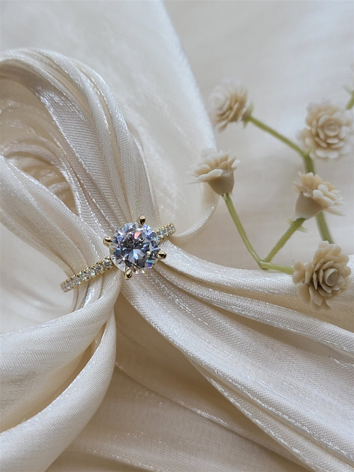 14K Yellow Gold Classic Round "Gabriel & Co" Diamond Ring Mounting