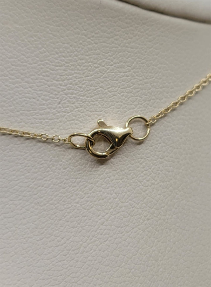 18" 14K Yellow Gold Diamond Pendant Fashion Necklace