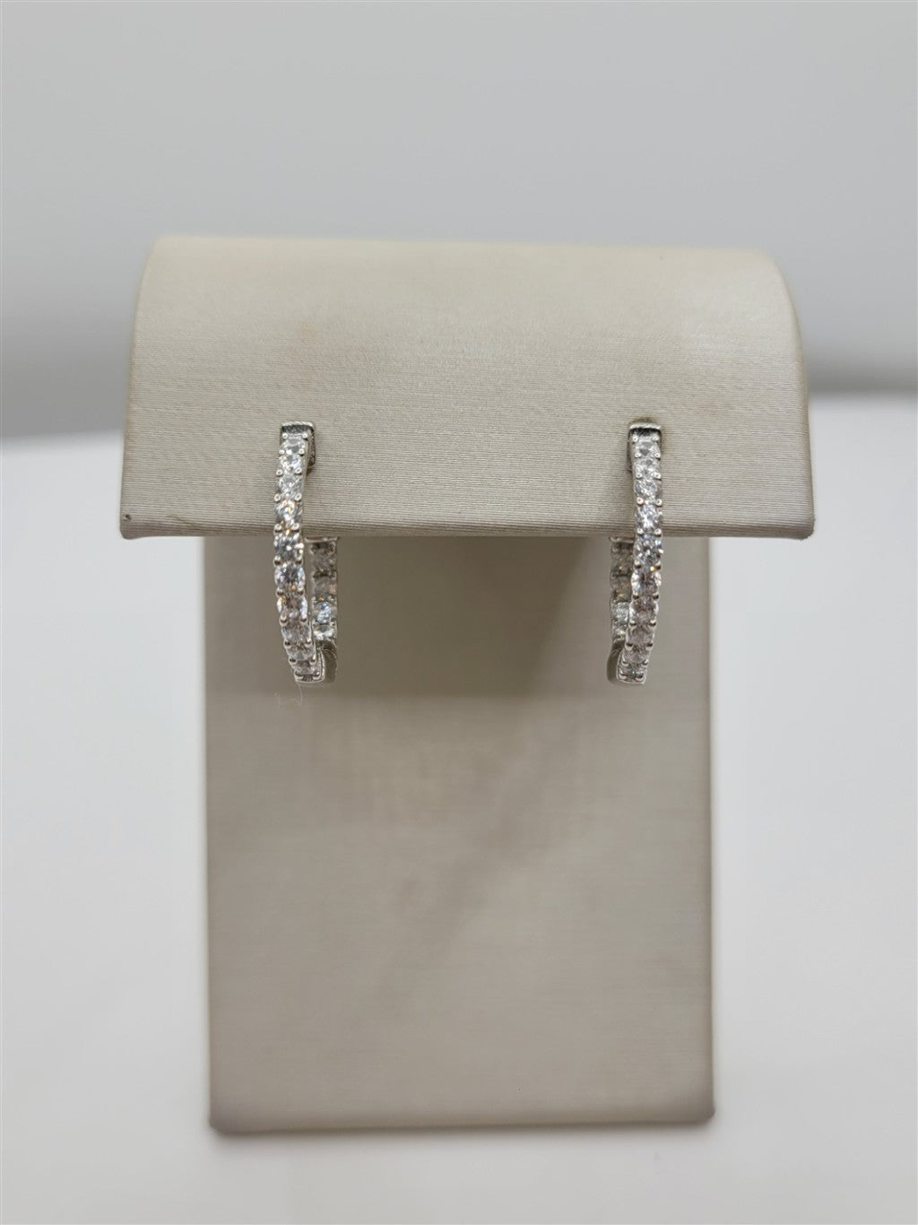 Sterling Silver Swarovski Crystal Inside-Out Hoop Earrings