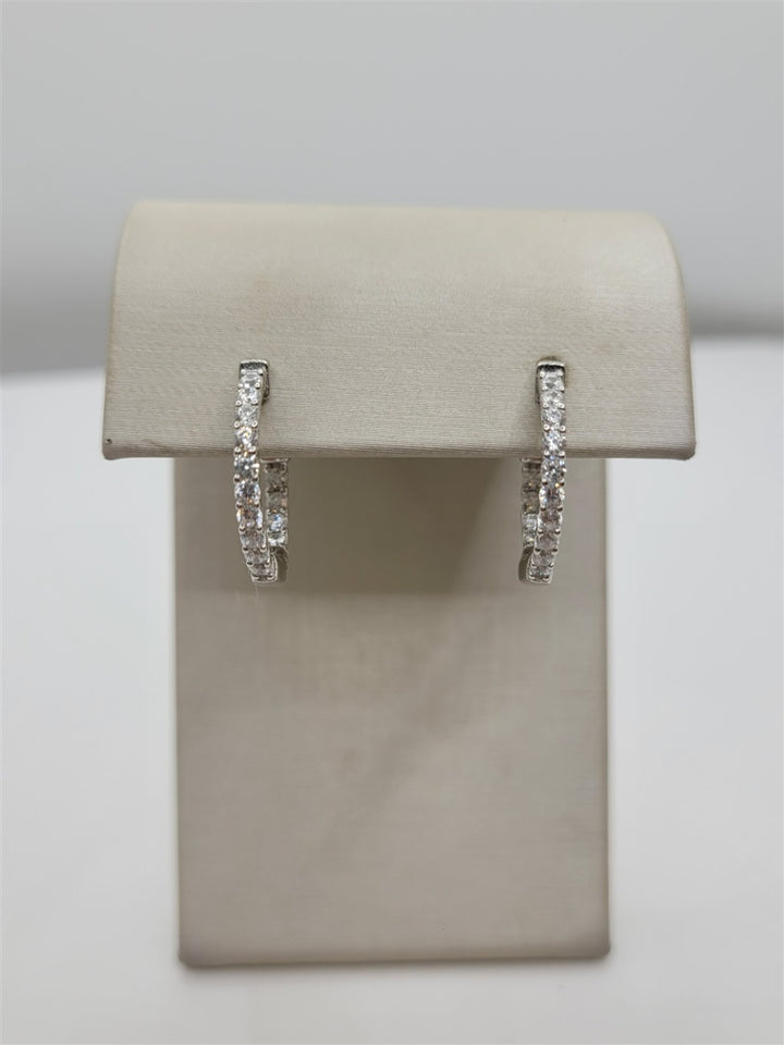 Sterling Silver Swarovski Crystal Inside-Out Hoop Earrings