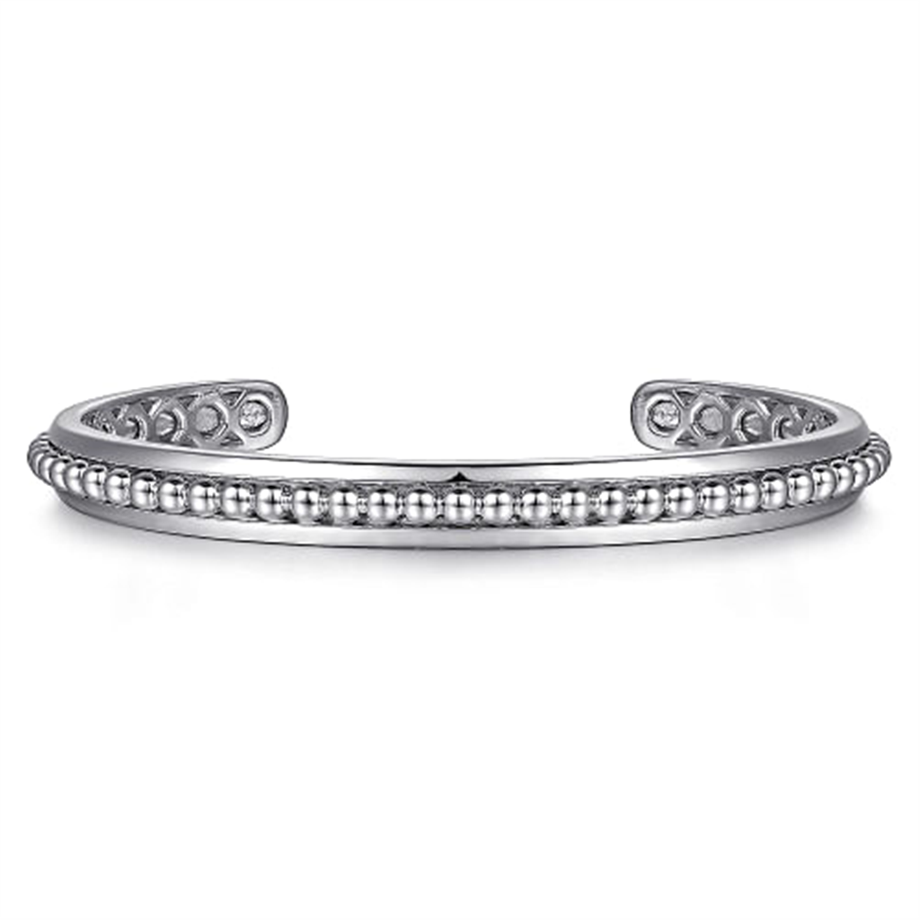 Men's Sterling Silver "Gabriel & Co." Beaded Cuff Bracelet