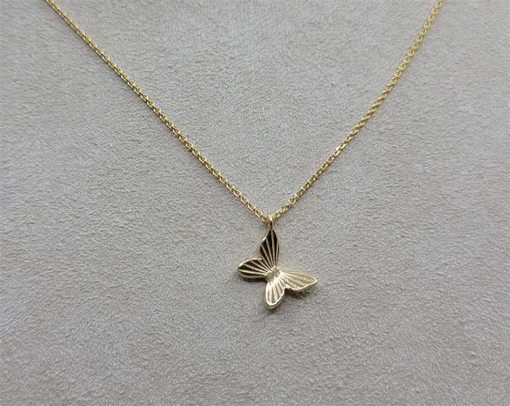 14k solid gold butterfly orders necklace