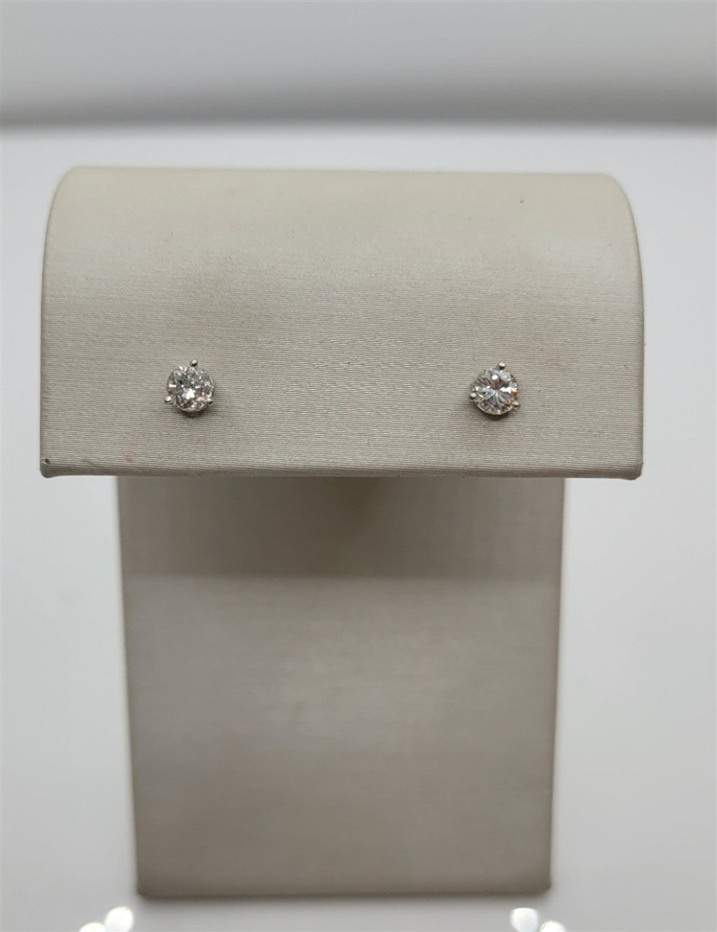 14K White Gold 0.46 Twt 3-Prong Cocktail Stud Earrings
