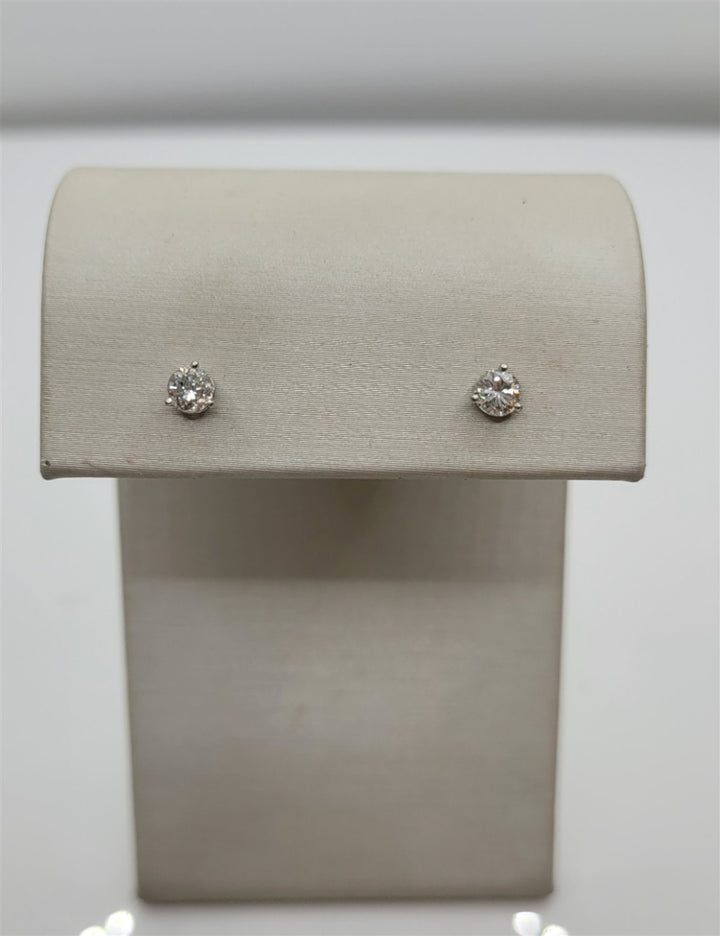 14K White Gold 0.46 Twt 3-Prong Cocktail Stud Earrings