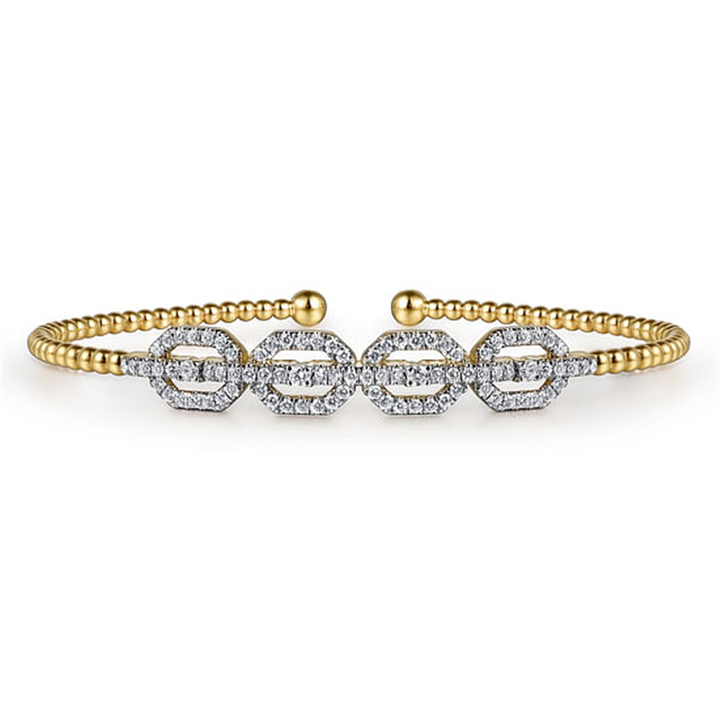 14K Yellow Gold Gabriel & Co. Bujukan Diamond Link Bangle