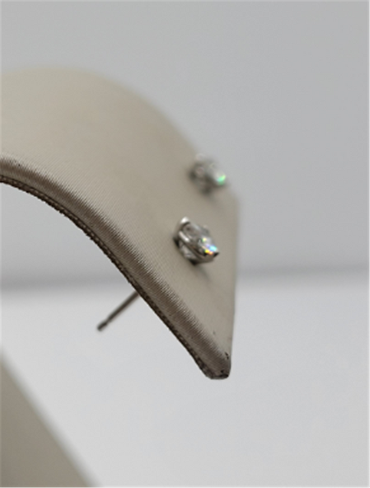 14K White Gold 3-Prong Martini .42 Twt Diamond Stud Earrings
