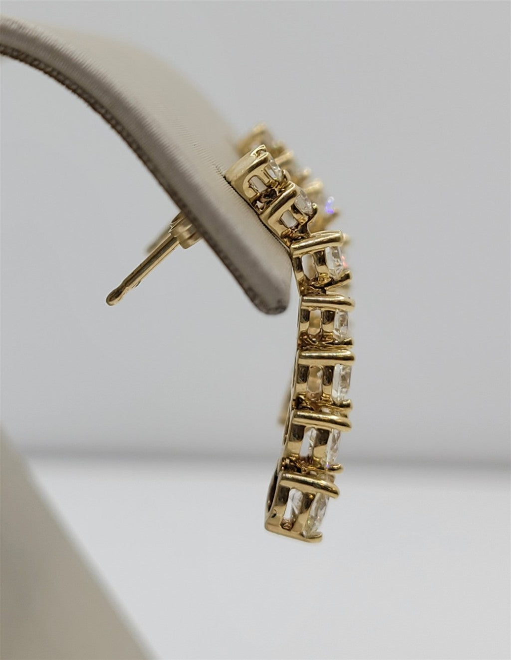 14K Yellow Gold Graduated Diamond Dangle Earrings