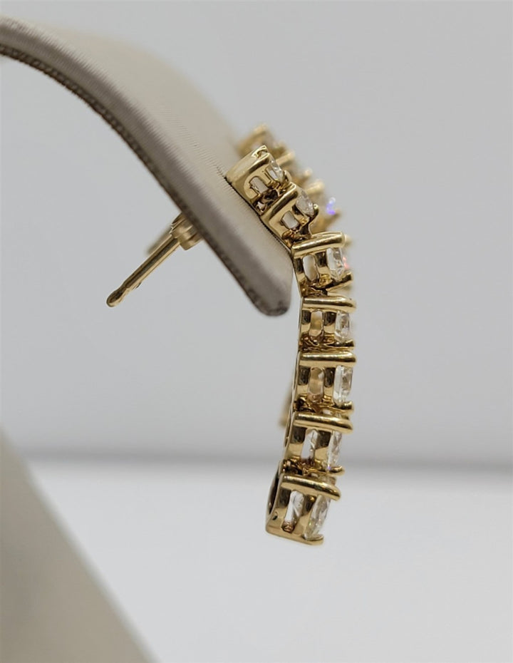 14K Yellow Gold Graduated Diamond Dangle Earrings