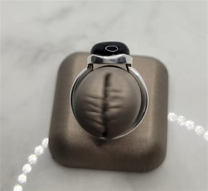 Sterling Silver White Black Onyx Solitaire Ring
