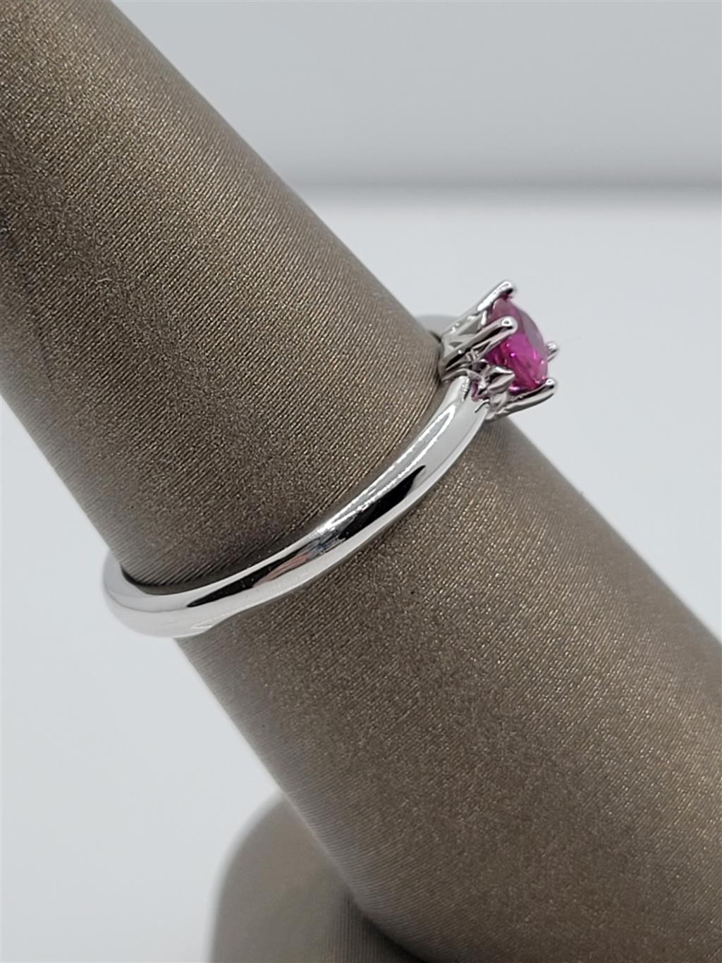 10K White Gold Fashion Ruby Gemstone Ring