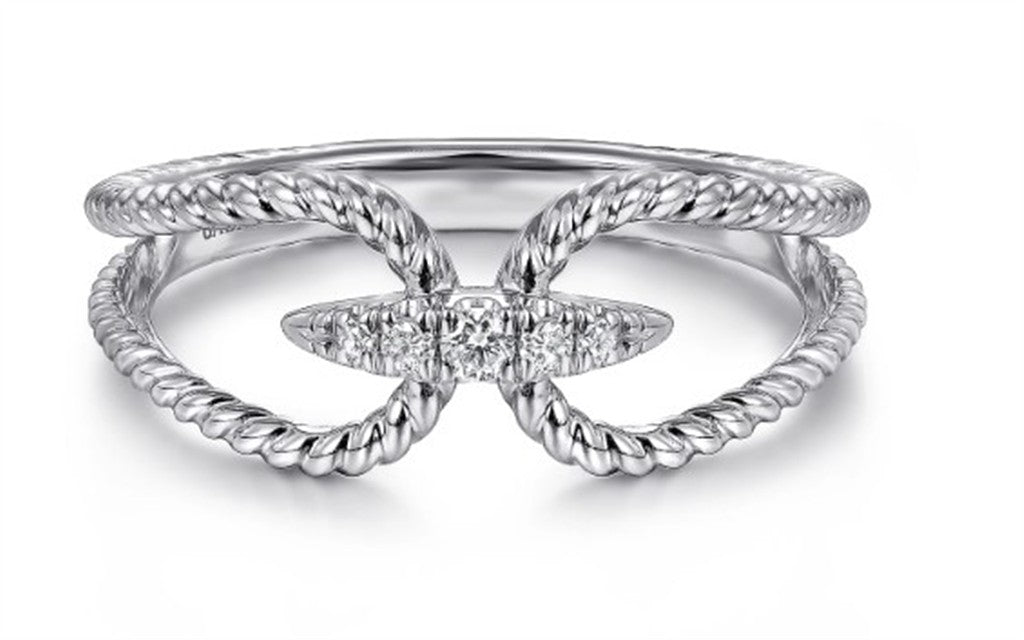 14K White Gold Fashion Gabriel & Co Diamond Fashion Ring