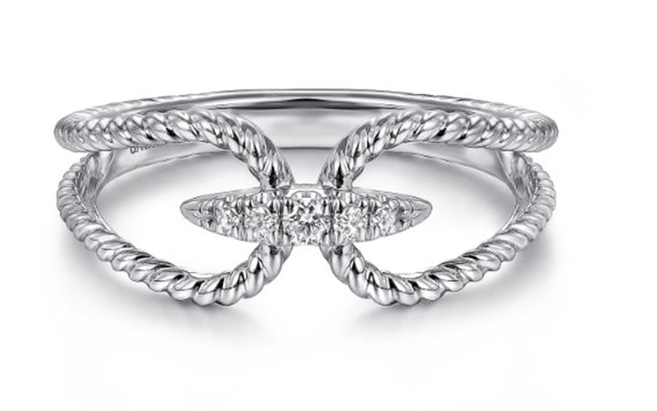 14K White Gold Fashion Gabriel & Co Diamond Fashion Ring