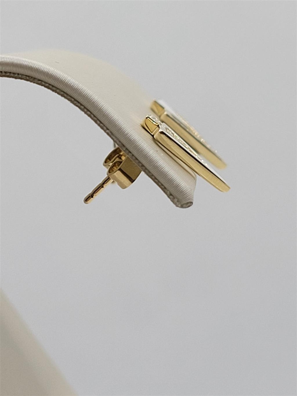 10K Yellow Gold Diamond & Enamel Fashion Earrings