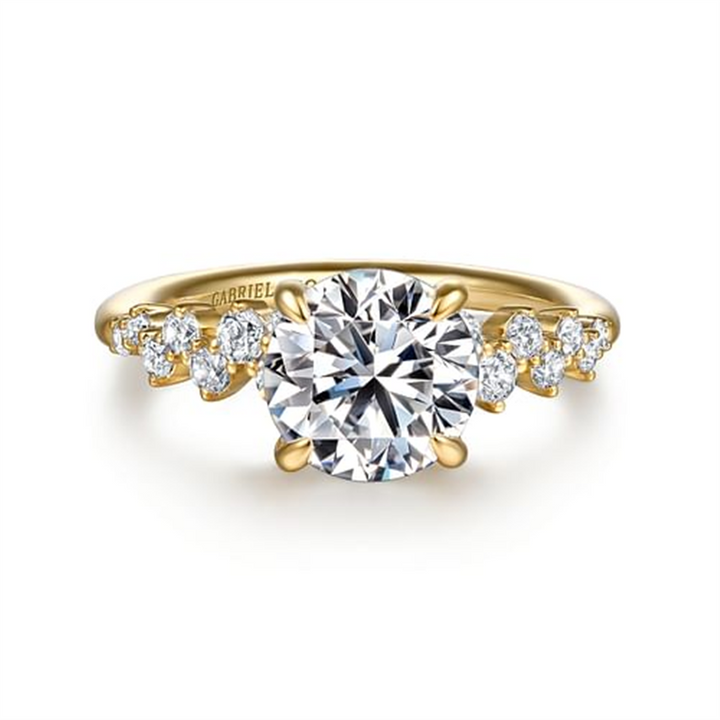 14K Yellow Gold Gabriel & Co Diamond Engagement Ring