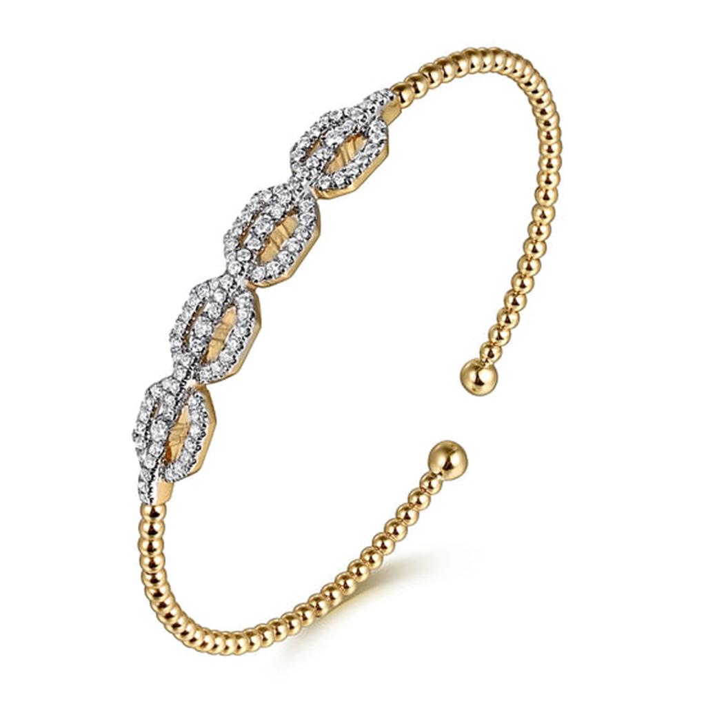 14K Yellow Gold Gabriel & Co. Bujukan Diamond Link Bangle