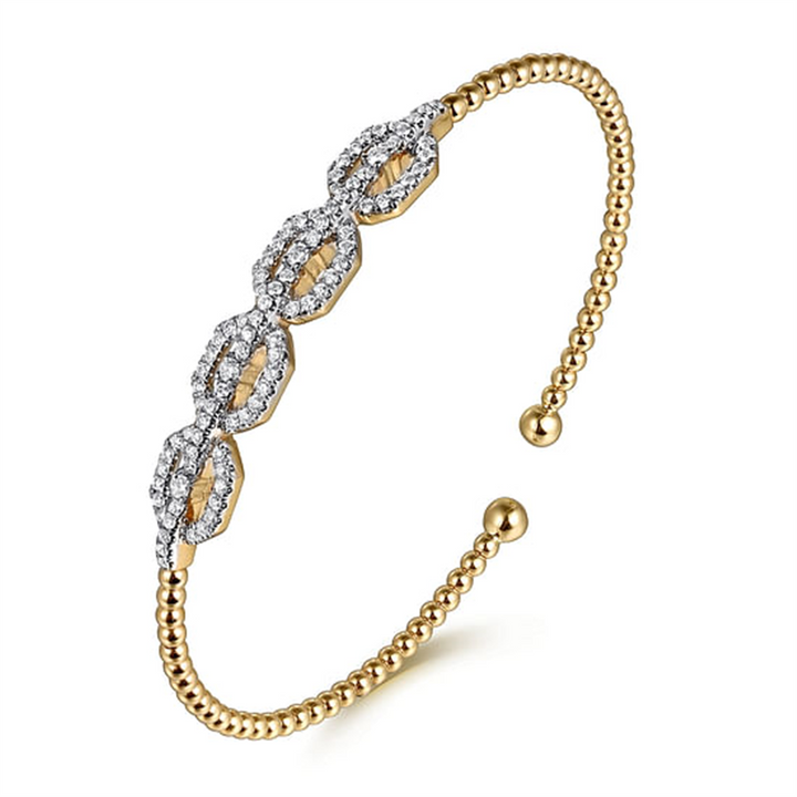 14K Yellow Gold Gabriel & Co. Bujukan Diamond Link Bangle