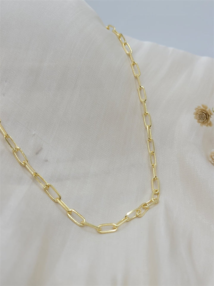 16" 14K Yellow Gold Paper Clip Chain