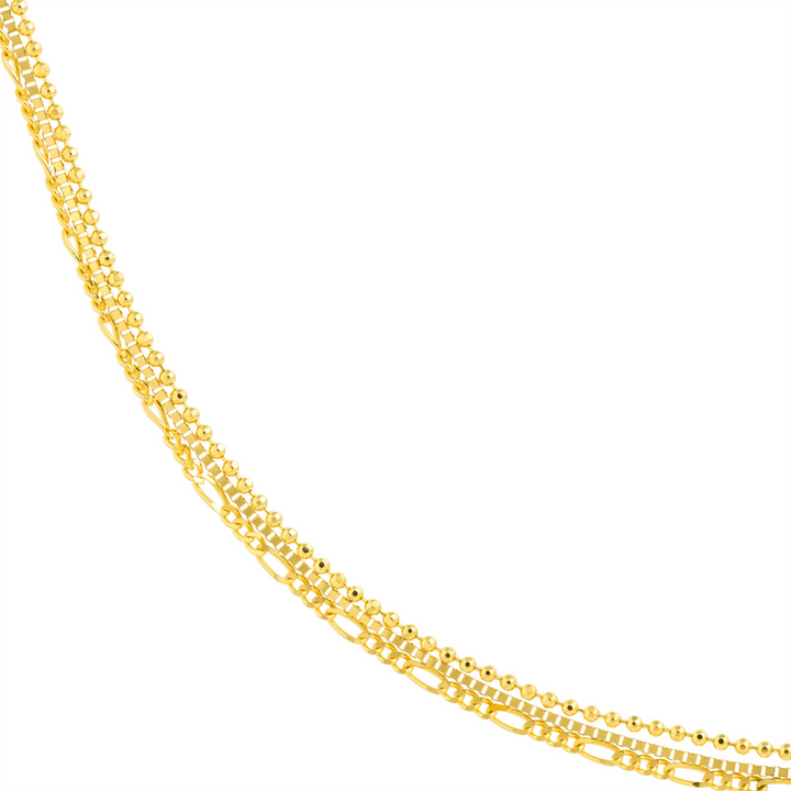 14K Yellow Gold Mixed Link Necklace